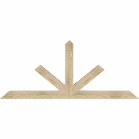 Ekena Millwork Saratoga Rough Sawn Timber Gable Bracket, Douglas Fir, 72"W x 30"H x 4"D x 4"F, 10/12 Pitch GBW072X30X0404SAR00RDF